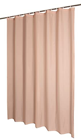 'aquaSu® Duschvorhang Embosa Lachs, Antibakteriell, Anti-Schimmel, Mit Beschwerungsband, 180 x 200 cm