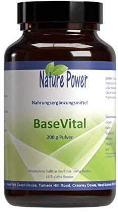BaseVital | 200 g Basenpulver | Für einen normalen Säure-Basen-Stoffwechsel | 100% pur | Ohne Geschmacks- Farb- und Konservierungsstoffe | von NATURE POWER