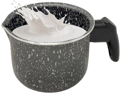 NAMAI - Pentolino Latte, Diametro 10 CM, Alluminio Antiaderente, Manico Ergonomico, Effetto Pietra, Pratico e Resistente, Made In Italy, No Induzione (10 CM)