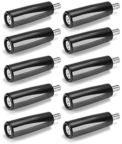 Othmro Lot de 10 poignées tournantes de tour à manivelle en bakélite noire M8 × 63 mm Tige filetée mâle Poignée rotative pour fraiseuse, meuleuse