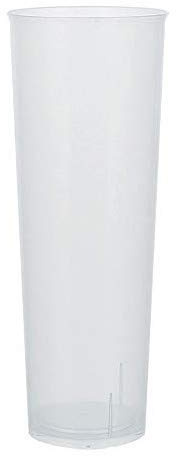 TELEVASO - 500 unidades - Vaso Tubo 300 ml Reutilizable Ligero - Polipropileno (PP) - Color traslúcido - Vaso ecológico Libre de BPA, Ideal para cerveza, cubatas, agua