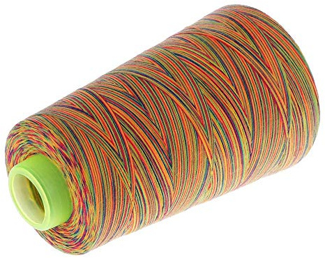 POFET Bobina di filo da cucito in poliestere resistente 40s/2, per tutti gli usi, filo da cucito in poliestere, 2774 m, filo per overlock arcobaleno colorato - multicolore 4