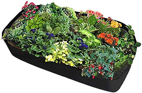 Pflanzbeet aus Stoff, Pflanztasche aus Filz für Pflanzen,atmungsaktive Pflanzgefäße, Hochbeet Platzsparender Pflanzsack für pflanzliche Erdbeertomaten Kräuter (C 120 * 60 * 40 cm)