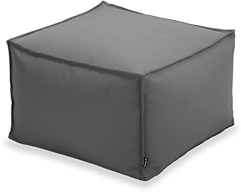 H.O.C.K. Miami Outdoor Blobby Bean Cube, ca. 55x55x35cm wasserabweisend, Sitzwürfel, Hocker (Smoke Anthrazit)