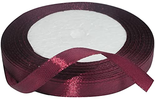 AERZETIX - C50508 - Satinband dekorativ glänzendes - 6mm x 22 meter - weinrote - kreative projekte nähkunst geschenkverpackung zur geburtstagsfeier