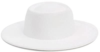 GEMVIE Fedora Hut Unisex Triblyhut Winter Filzhut Breiter Krempe Pork Pie Hut für Party Hochzeit M Stil-2 Weiß