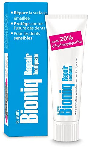 Dr. Wolff's Bioniq Repair Dentifricio 2x75ml | Senza fluoro con idrossiapatite biomimetica | Per denti densibili | Aiuta a riparare lo smalto superficiale