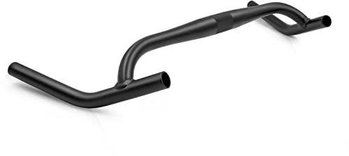 Fahrradlenker Pro Aluminiumlegierung, großer Winkel, gebogen, Lenker für Gravel-Bikes, MTB, 22,2 x 31,8 mm, 430 x 510 mm, 470 x 600 mm, 510 x 640 mm, Schwarz (31,8 x 470 x 600 mm)