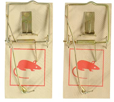 Saraoriginalshop 2 Trappole per Topi in Legno a Scatto con Molla Rinforzata Riutilizzabile Efficace sia in Casa sia in Giardino