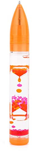Altsuceser Stylo-bulles à mouvement liquide, motif sablier coloré, avec mouvement de gouttelettes pour soulager le stress et l'anxiété, pour la maison, le bureau, les jouets, la décoration orange