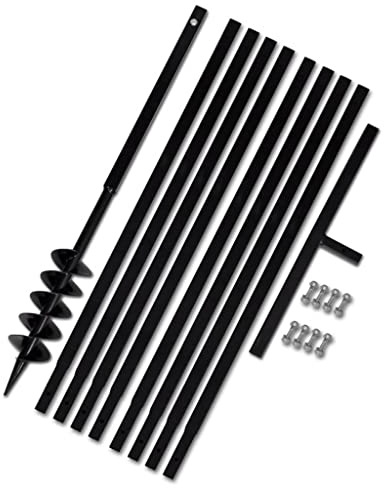 PURADAY Erdbohrer mit Griff 100 mm Verlängerungsrohr 9 m Bohrer Set Metall Erdbohrer Hand Bohrer für Edelstahl Handerdbohrer Gartenbohrer Erdlochbohrer Bohrer mit Einem Griff Metallbohrer