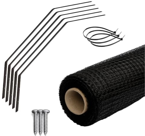 CATHAPPY Katzennetz Schutznetz Set - Überkletterschutz Katze für den Garten - 10 Meter inklusive Montageset - Wetterfestes Katzenschutzgitter Außennetz - Flache Variante
