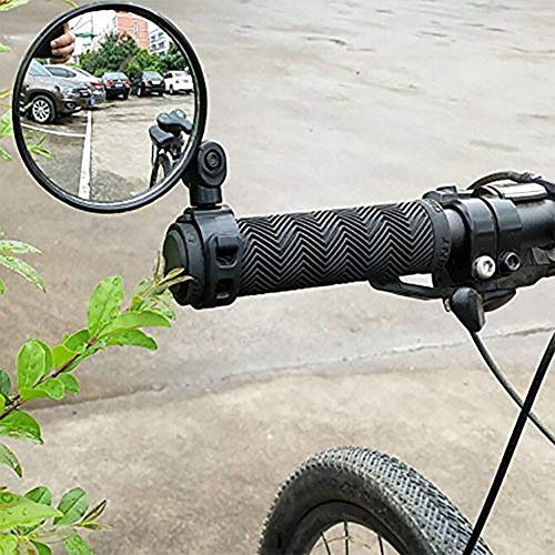 PerGar Fahrrad-Rückspiegel, Verstellbarer Rückspiegel, Weitwinkel-Konvexspiegel, Radfahren, Rückansicht, MTB-Fahrradspiegel, Stoßfest, Weitwinkel-Konvex-Sicherheitsspiegel aus Acryl(Wie Gezeigt)