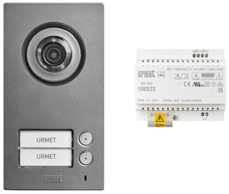 Kit videocitofono bifamiliare Urmet pulsantiera+alimentatore+distributore - 1784802