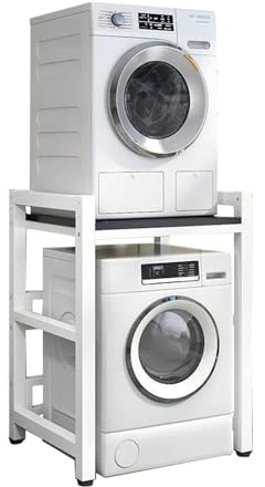 Armoire De Rangement pour Machine À Laver À Tambour Au-Dessus De La Machine,Kit d'empilage pour Lave-Linge et Sèche-Linge à Chargement Frontal,Capacité de Charge (Size:Tableau noir,Color:Cadre blanc)