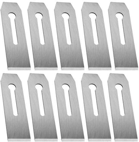 TorSor 10 Pack Bench Hand Plane Blade Replacement Woodwork Planer Cutter Wide Iron Blades Steel Carpentry Edge Trimming Saw for Woodworking Tool (10 Pack 51mm)