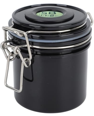 Eyelash Glue Storage Tank, 250ml Sealed Leak Proof Eyelash Extension Glue Jar Storage Tank with Thermometer Hygrometer, Airtight Lash Glue Holder Tank, Eyelash Extension