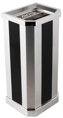 Cubo de Basura Cenicero de entrada de ascensor for centro comercial, columna de ceniza de acero inoxidable vertical montado en el suelo, cubo de basura cuadrado for exterior cubo basura reciclaje exte