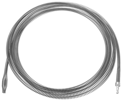 sourcing map 1 Pcs Drain Clog Remover 196.8 inch 5 M 10mm Thick, Drain Augers Hair Remover Spring Cable with Electric Drill Connector, Plumbing Snake for Kitchen Sink, Bathtub Drain Toilet