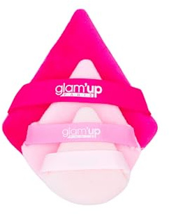 Glam'Up Paris - Perfect Trio Houpettes Triangulaires en Velours Doux - Réutilisables - pour Application de Poudre ou Fond de Teint - 3 Pièces
