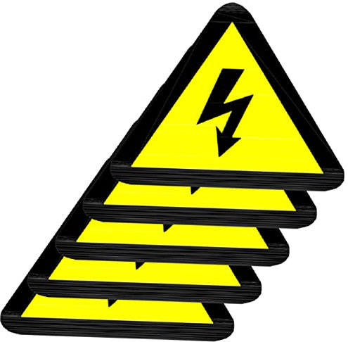 MUSISALY 20 Stück Selbstklebende Warnaufkleber Elektrozaun Hochspannungsschild Pvc Gelb 50x50mm Sicherheitswarnung Für Elektroschocks