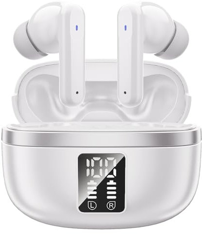 Cuffie Bluetooth, Auricolari Bluetooth 5.3 In Ear Stereo con 4 Microfono ENC, 60 Ore Cuffiette Wireless Cancellazione Rumore, Auricolare IP7 per iPhone e Androide, Earbuds Usb C Sportive per PC TV