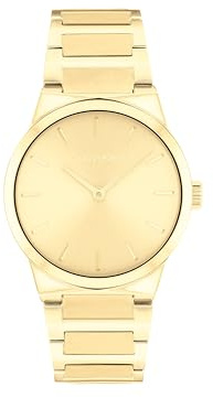 Calvin Klein Orologio con Movimento al Quarzo a 2 Lancette da Donna Collezione CK LINEAR ELEGANCE con Cinturino in Acciaio Inossidabile Bicolore - Disponibile con Quadrante Verde, Oro o Argento