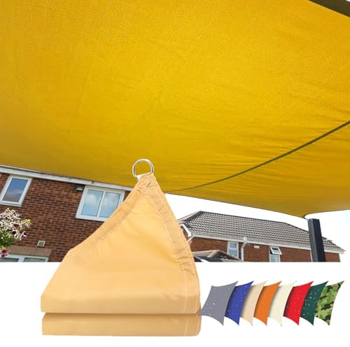 Tenda a Vela Impermeabile,Rettangolare Telo Ombra 4x6m,Vela Ombreggiante Protezione Raggi UV 95%, Tenda Parasole per Esterno, Giardino,Piscina,Terrazzo,Balcone,Patio (Giallo)