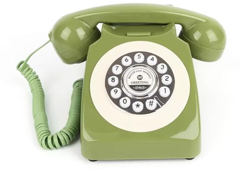 Voice Recording Audio Guest Book – Guest Book Phone for Weddings, Bridal Showers, Anniversaries | Retro Telephone Voice Recorder | USB Rechargeable Memory Phone | Unique Wedding Gift (Green)