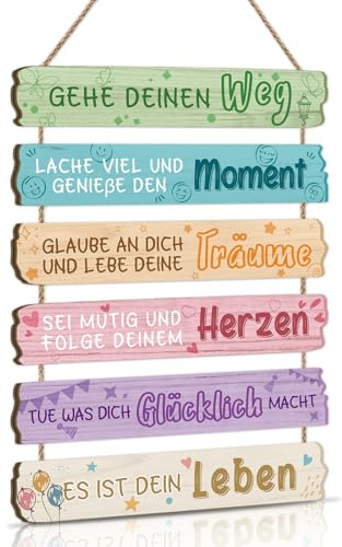 TOARTi Jungen Wanddeko mit Spruch Wandschild Lebenseinstellung Motivation Schild für Kindzimmer Jugendweihe Deko Bild Planken Optik Wandschild Geschenk