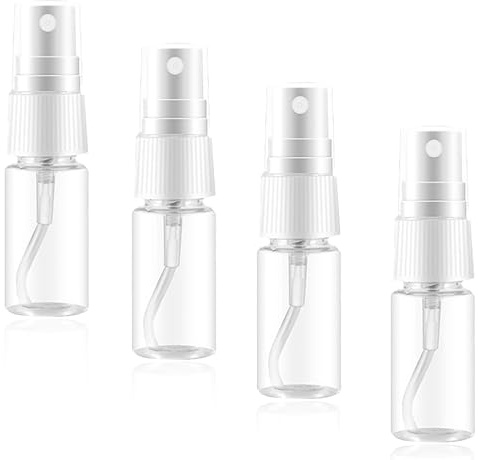 Bipl 4 Stück Sprühflaschen Kleine, 20ml Tragbares Plastik mini Sprühflasche | Reise-Parfümflaschen,Transparente Leer Feinen Nebel Sprühflasche,Nachfüllbares Spray,für Pflegeflüssigkeit Kosmetika Alkohol