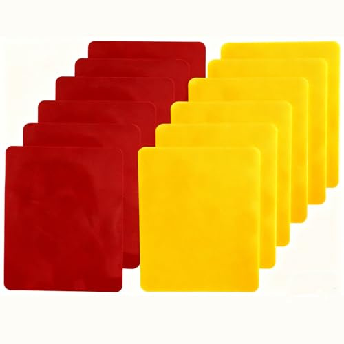 12PCS PVC Soccer Referee Cards – Durable Red & Yellow Warning Cards for Umpires, Coaches, Referees – Official Football Match Officiating Kit for Sports Games, School Stadiums, Competitions & Champions