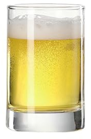 Bar Commercial - Vasos de cerveza pequeños de vidrio resistentes al calor, simples y exquisitos vasos redondos rectos (12 paquetes)
