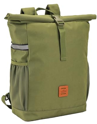 TOURBON Nylon Bicycle Laptop Bag Roll Top Bike Backpack Pannier for Rear Rack Outdoor Travel Hiking Dackpack
