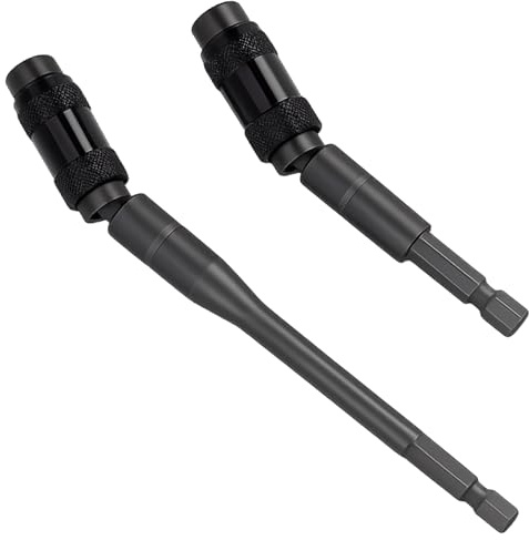2 Stück 1/4 magnetischer Bithalter, 90mm & 145mm flexible Schnellwechsel-Bitverlängerung mit 20° schwenkbarem Kopf, Schraubendreherhalter für enge Räume, Ecken, schwer erreichbare Stellen