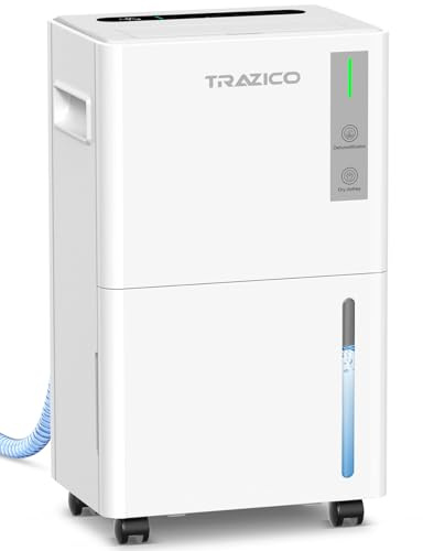 1500 Sq.ft Dehumidifier for Basement, Trazico 21 Pint Quiet Dehumidifiers for Home with Drain Hose, Smart Humidity Control, 3 Modes, 24H Timer, Auto Defrost, for Large Room, Bedroom, and Bathroom