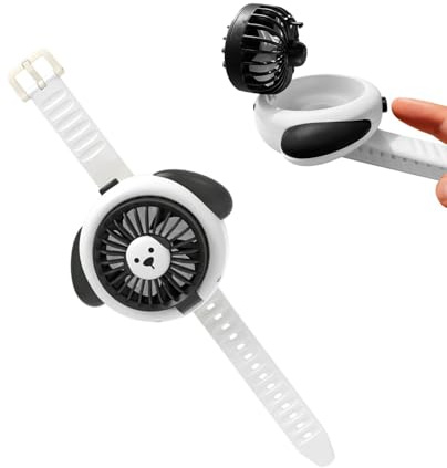 Ventilatore portatile a forma di orologio a 3 velocità, ventilatore portatile, ricaricabile tramite USB, con cinturino da polso, per bambini e adulti, per viaggi, vacanze, campeggio, escursionismo