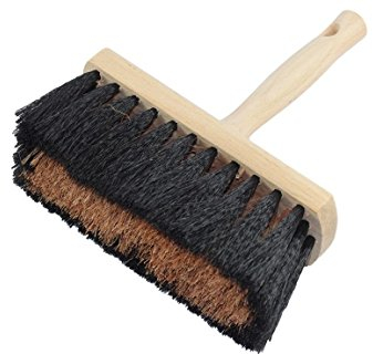 laguz Teerbürste für Teer & Zähflüssige Materialien, Bürste mit Ergonomischem Holzgriff, Flachpinsel aus Kokos- und Kunststoffborsten, Holzteerpinsel mit Stiel 13,5 cm, Pinsel