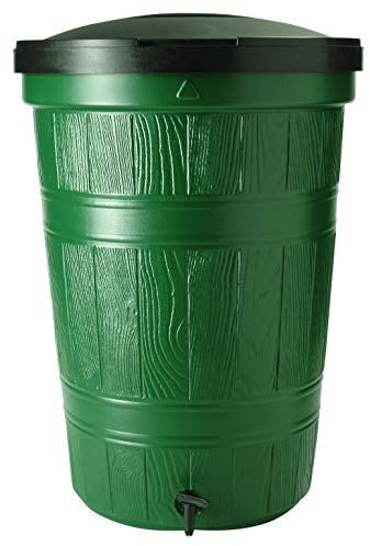 200L Garden Lake Water Butt, Rain Barrel Water Collection, Includes Lid & Tap, Water Storage