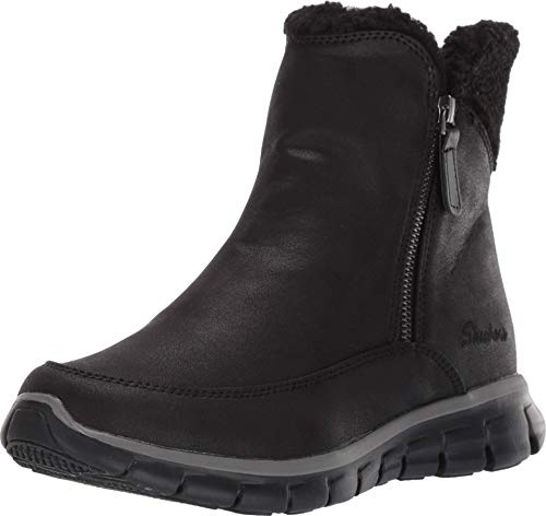 Skechers Synergy Bottes Classiques Femme Noir (Black Micro Leather/faux Sherpa Bbk) 40 EU