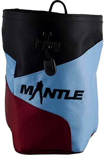 Mantle- Chalkbag Kreidebeutel Pinchy in schwarz/hellblau/weinrot für Kletterkreide zum Bouldern und Klettern