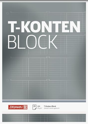 10X BRUNNEN T-Konten-Block A4 25Bl