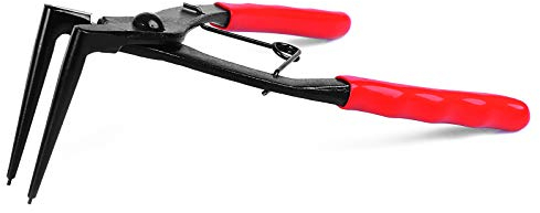 Toolwiz Snap Ring Pliers Heavy Duty, Internal C-Clip Circlip Pliers – 90 Degree Long Nose Bent for Trucks Motorcycles Cars, Red