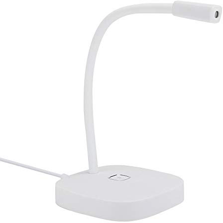 Microphone de Bureau USB, micros omnidirectionnels à 360 degrés pour l'enregistrement de la Voix Microphone d'enregistrement pour Windows XP/7/8/10/Mac OS, Microphones d'ordinateur(Blanc)