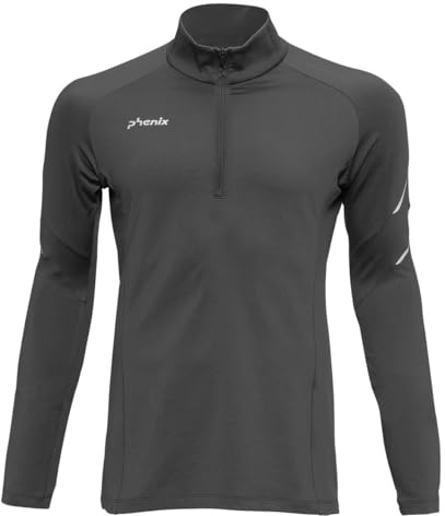 Phenix Yuzawa Herren-Ski-T-Shirt mit Reißverschluss, Grau, XS