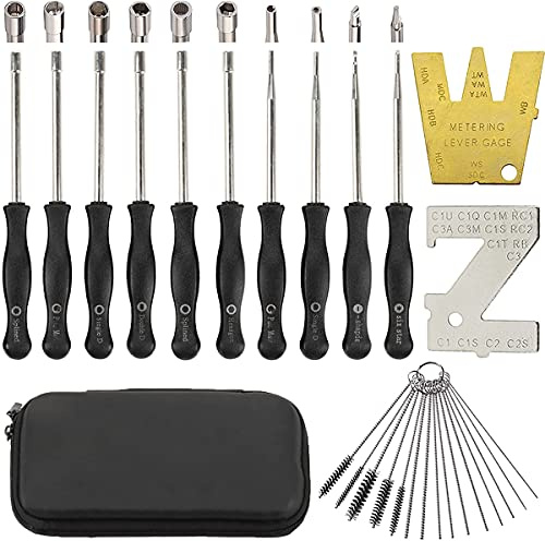 ZAMDOE Vergaser-Einstellwerkzeug-Set mit Aufbewahrungstasche für 2-Takt-Motoren, Vergaser-Tuning-Einstellwerkzeug für Trimmer-Weedeater-Kettensäge (10 teiliges)