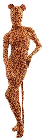 Aniler Herren und Damen Spandex Ganzkörper-Kostüm Zentai Kostüm Bodysuit (Medium, Leopardenohren Schwanz)