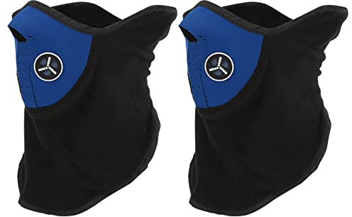 RiToEasysports Masque de Cyclisme, Demi-Masque Coupe-Vent Anti-poussière Masque de Cyclisme d'hiver pour Moto en Plein air Ski Rouge Bleu