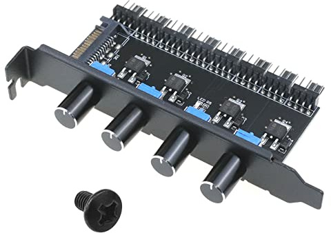 EMSea 4 Knopf Lüfterdrehzahlregler PC 8-Kanal Lüfternabenkühler für PC Computer Wasserkühlungssystem PC Lüftersteuerung Netzteil