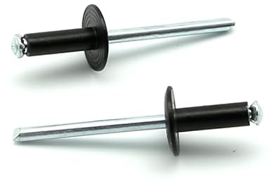 IERO - Rivetti a FIORE Verniciati NERO RAL 9005 Alluminio/Acciaio Testa Lar
